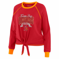 Tampa Bay Buccaneers WEAR by Erin Andrews Women's Plus Size Tie-Front Long Sleeve Top | NFL US