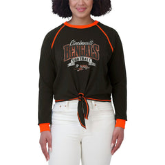 Cincinnati Bengals WEAR by Erin Andrews Women's Plus Size Tie-Front Long Sleeve Top | NFL US