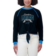 Carolina Panthers WEAR by Erin Andrews Women's Plus Size Tie-Front Long Sleeve Top | NFL On sale