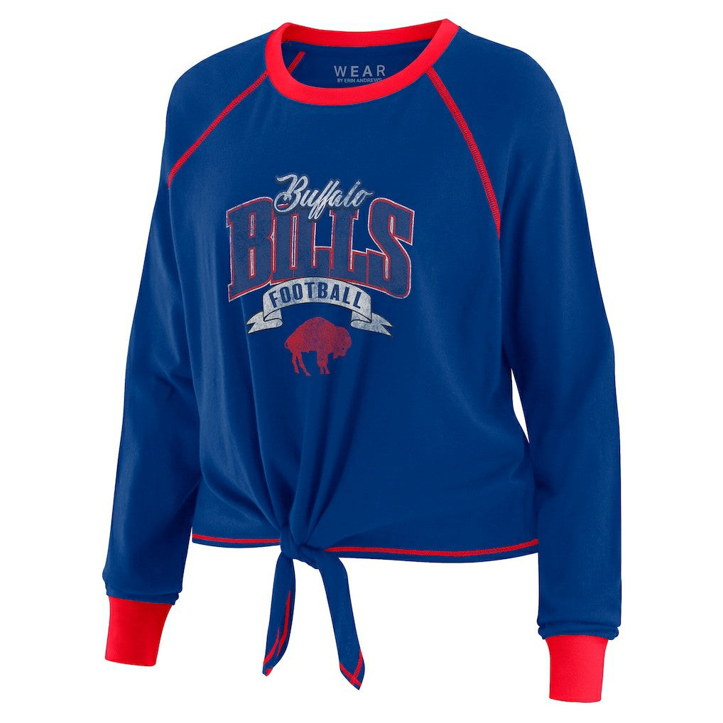 Buffalo Bills WEAR by Erin Andrews Women's Plus Size Tie-Front Long Sleeve Top | NFL Hot