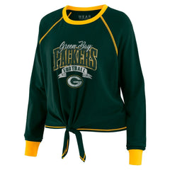 Green Bay Packers WEAR by Erin Andrews Women's Plus Size Tie-Front Long Sleeve Top | NFL On sale