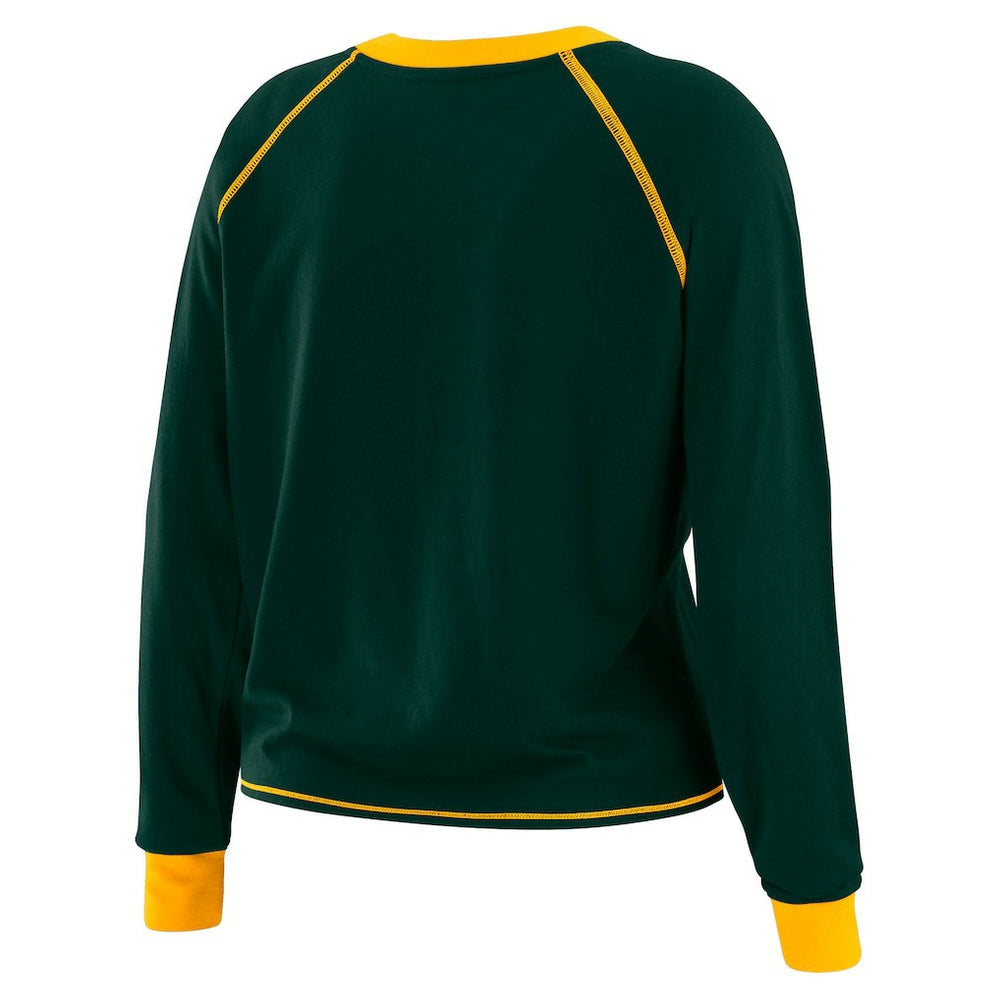 Green Bay Packers WEAR by Erin Andrews Women's Plus Size Tie-Front Long Sleeve Top | NFL On sale