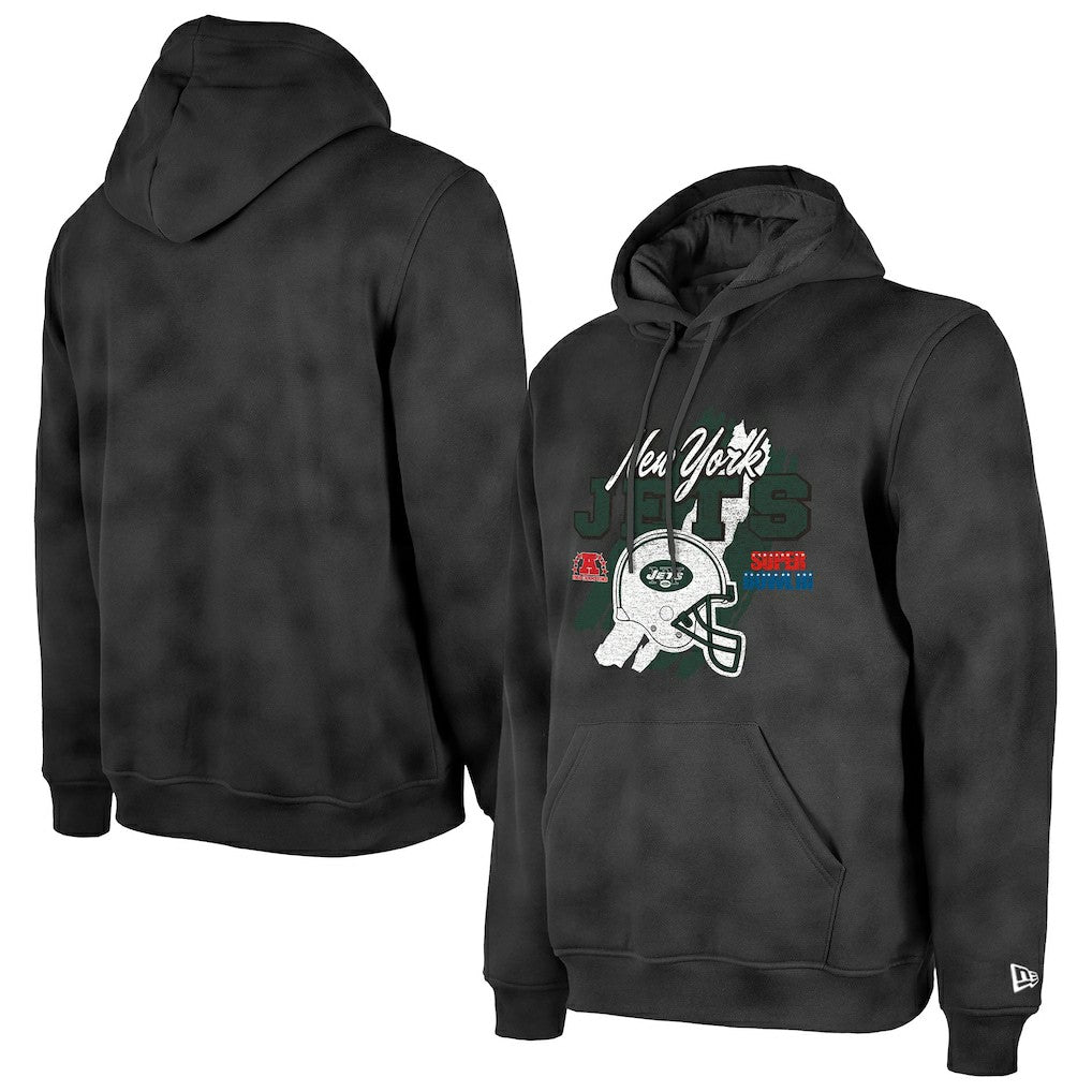 New York Jets Identity Helmet Enzyme Washed Pullover Hoodie | NFL Discount