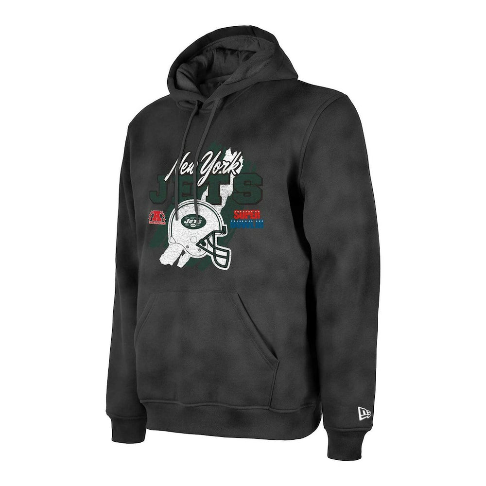 New York Jets Identity Helmet Enzyme Washed Pullover Hoodie | NFL Discount