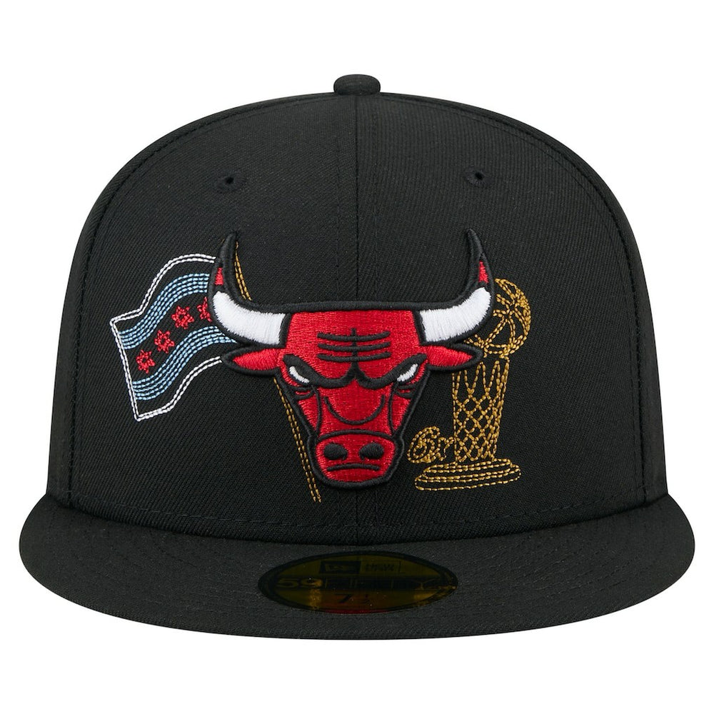 Black Chicago Bulls State Stitch 59FIFTY Fitted Hat | NBA