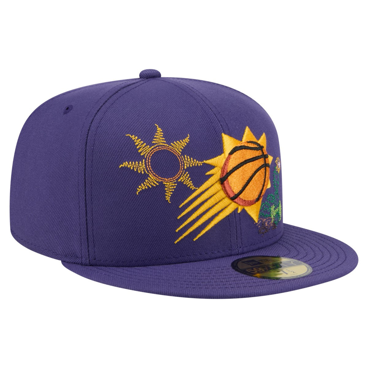 Purple Phoenix Suns State Stitch 59FIFTY Fitted Hat | NBA