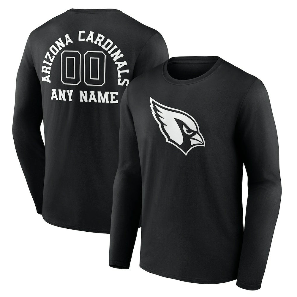 Arizona Cardinals Personalized Name & Number Monochrome Long Sleeve T-Shirt | NFL Discount