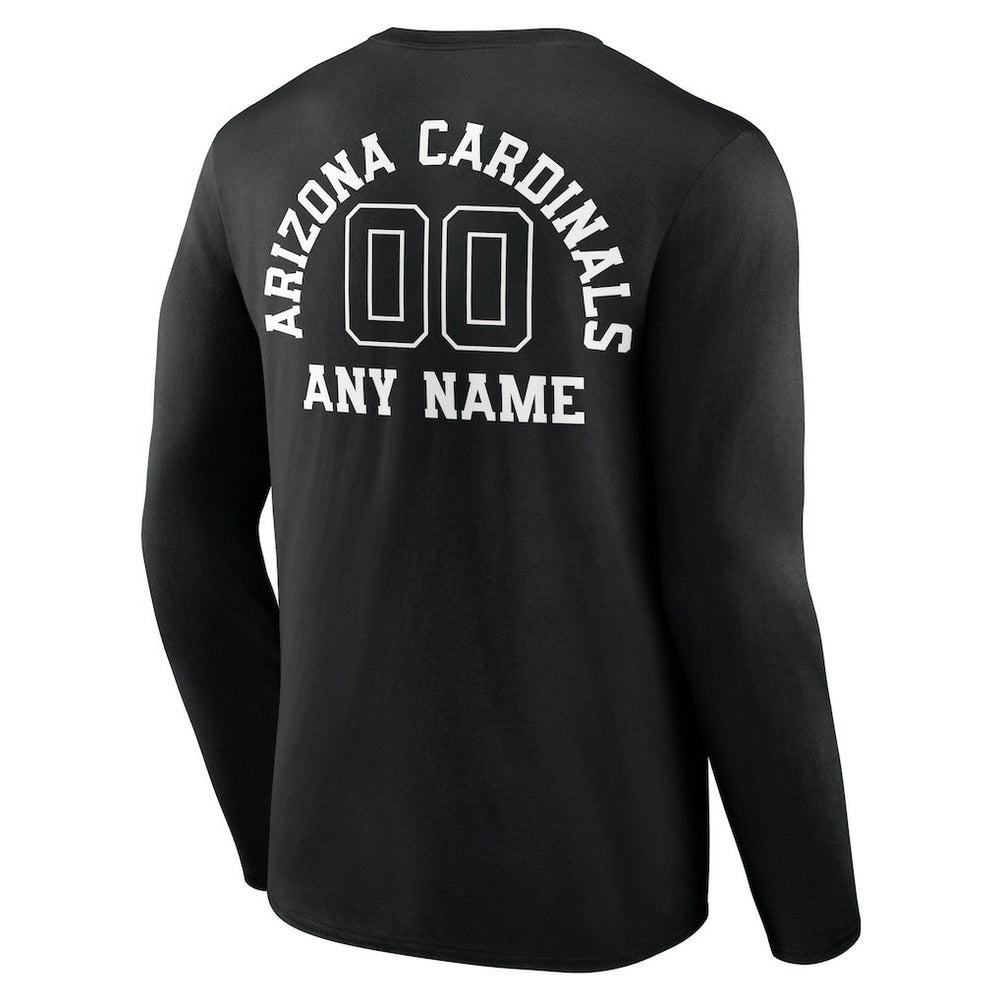 Arizona Cardinals Personalized Name & Number Monochrome Long Sleeve T-Shirt | NFL Discount