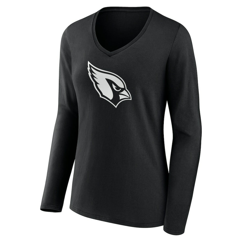 Arizona Cardinals Women's Personalized Name & Number Monochrome Long Sleeve V-Neck T-Shirt | NFL Discount