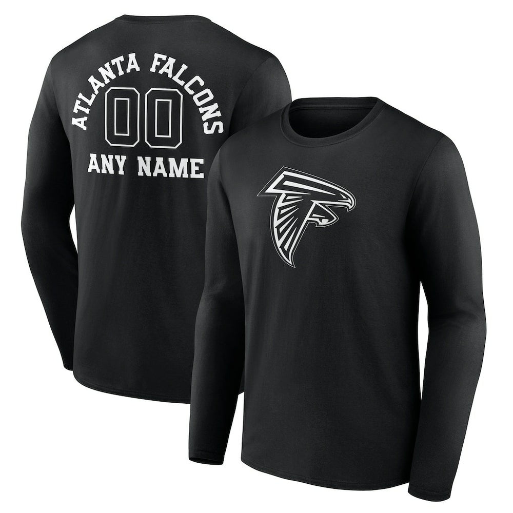 Atlanta Falcons Personalized Name & Number Monochrome Long Sleeve T-Shirt | NFL Sale