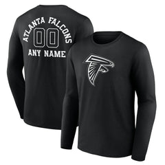Atlanta Falcons Personalized Name & Number Monochrome Long Sleeve T-Shirt | NFL Sale
