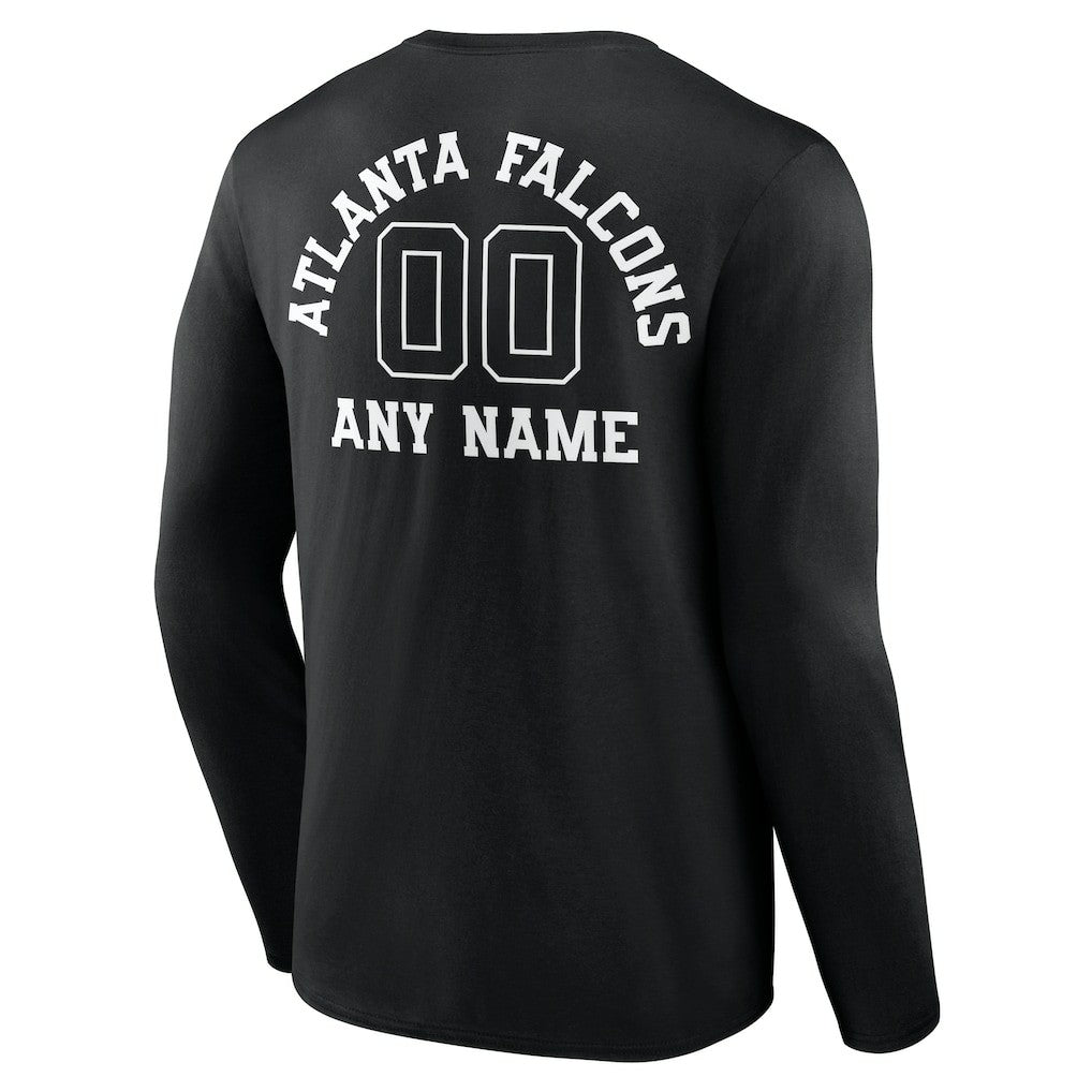 Atlanta Falcons Personalized Name & Number Monochrome Long Sleeve T-Shirt | NFL Sale