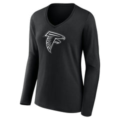 Atlanta Falcons Women's Personalized Name & Number Monochrome Long Sleeve V-Neck T-Shirt | NFL Online