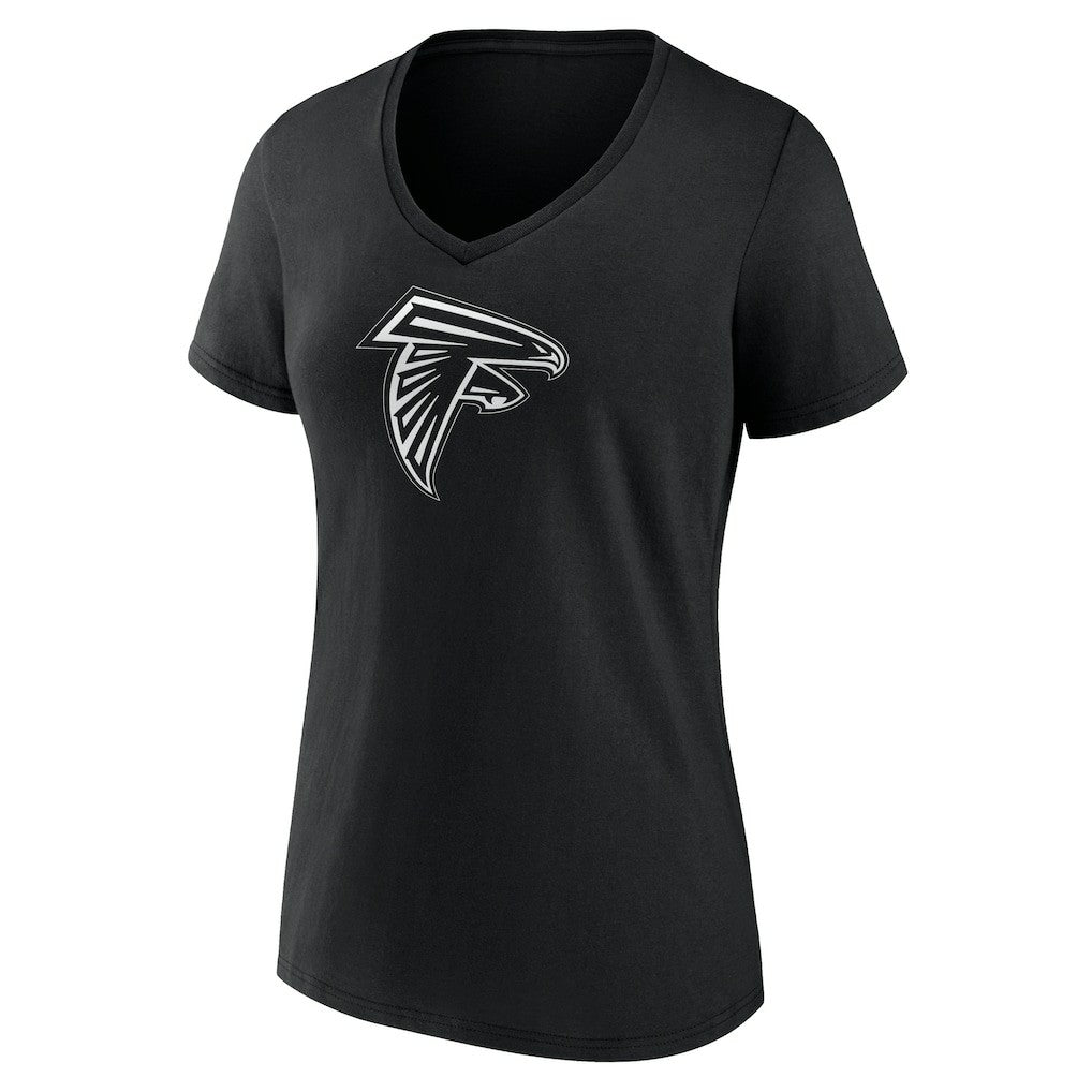 Atlanta Falcons Women's Personalized Name & Number Monochrome V-Neck T-Shirt | NFL Sale