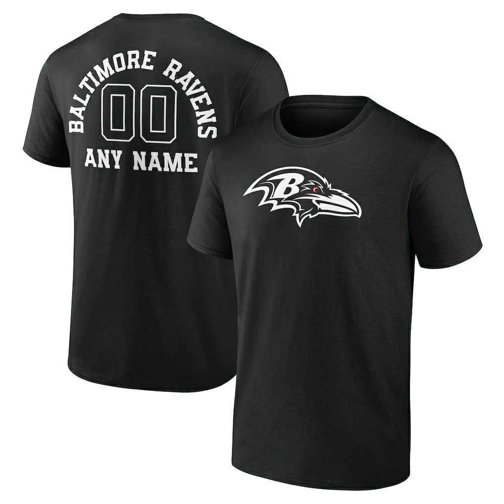 Baltimore Ravens Personalized Name & Number Monochrome T-Shirt | NFL On sale
