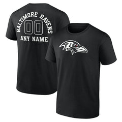Baltimore Ravens Personalized Name & Number Monochrome T-Shirt | NFL On sale