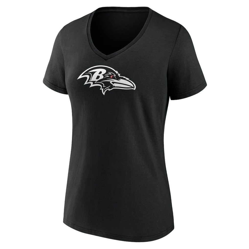 Baltimore Ravens Women's Personalized Name & Number Monochrome V-Neck T-Shirt | NFL Sale