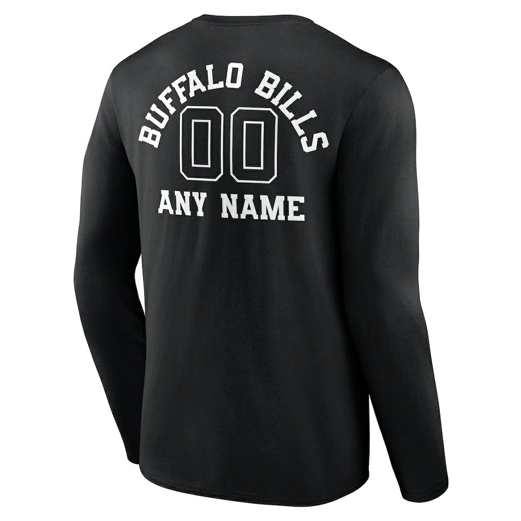 Buffalo Bills Personalized Name & Number Monochrome Long Sleeve T-Shirt | NFL Sale