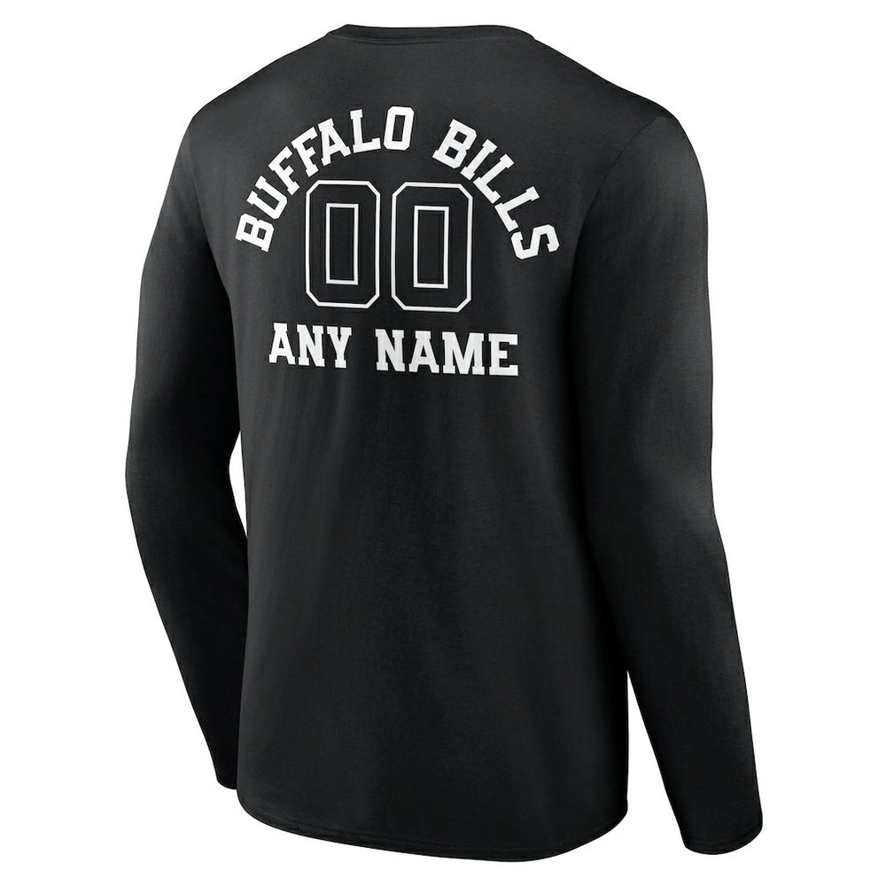 Buffalo Bills Personalized Name & Number Monochrome Long Sleeve T-Shirt | NFL Sale