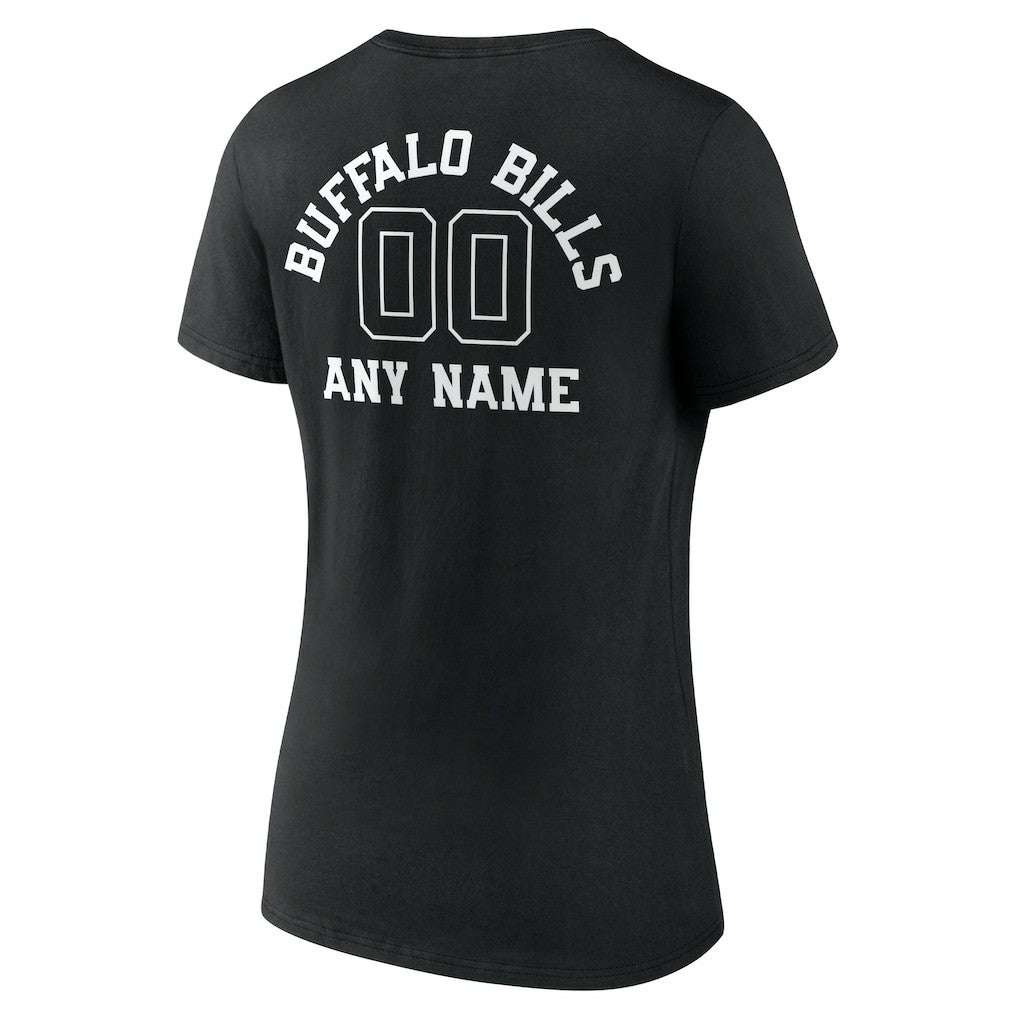 Buffalo Bills Women's Personalized Name & Number Monochrome V-Neck T-Shirt | NFL US