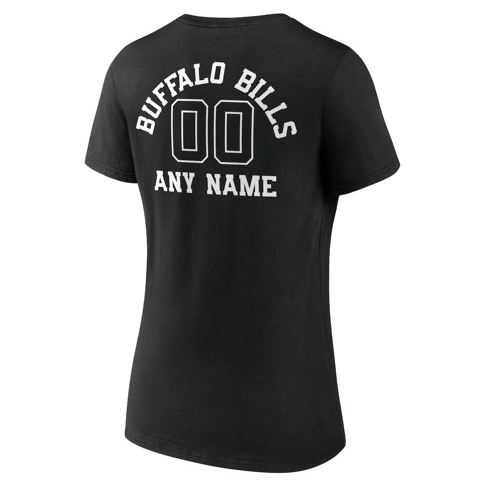 Buffalo Bills Women's Personalized Name & Number Monochrome V-Neck T-Shirt | NFL US