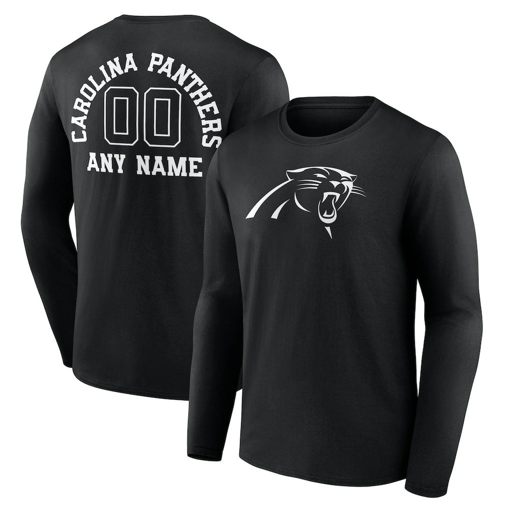 Carolina Panthers Personalized Name & Number Monochrome Long Sleeve T-Shirt | NFL New
