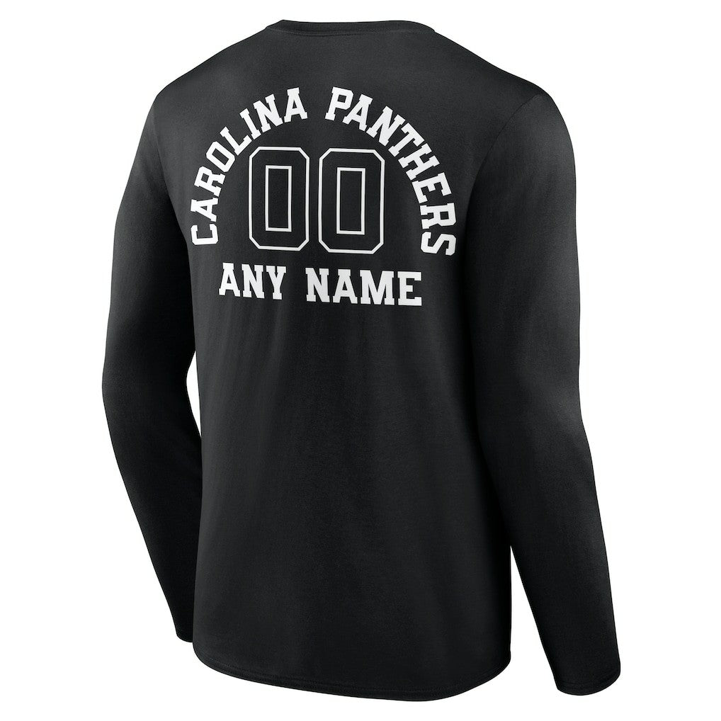 Carolina Panthers Personalized Name & Number Monochrome Long Sleeve T-Shirt | NFL New