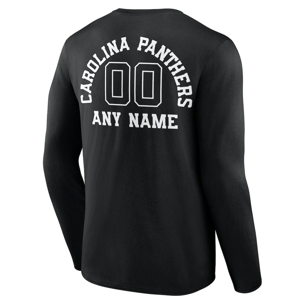 Carolina Panthers Personalized Name & Number Monochrome Long Sleeve T-Shirt | NFL New