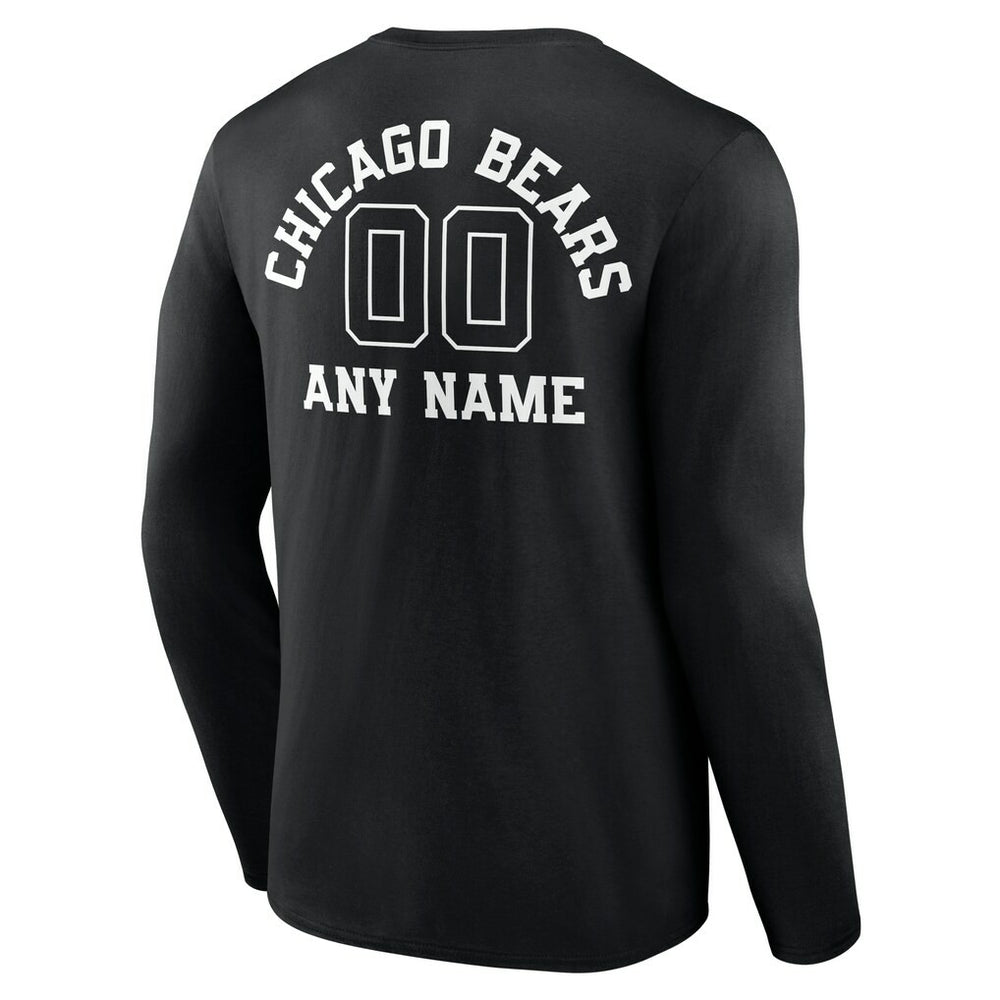 Chicago Bears Personalized Name & Number Monochrome Long Sleeve T-Shirt | NFL Near me