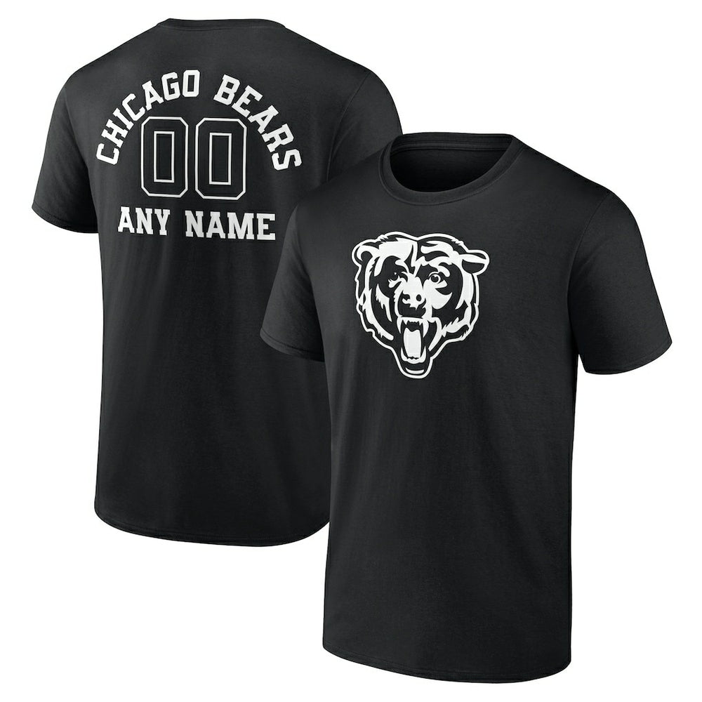 Chicago Bears Personalized Name & Number Monochrome T-Shirt | NFL Outlet