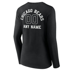 Chicago Bears Women's Personalized Name & Number Monochrome Long Sleeve V-Neck T-Shirt | NFL US