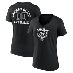 Chicago Bears Women's Personalized Name & Number Monochrome V-Neck T-Shirt | NFL Online