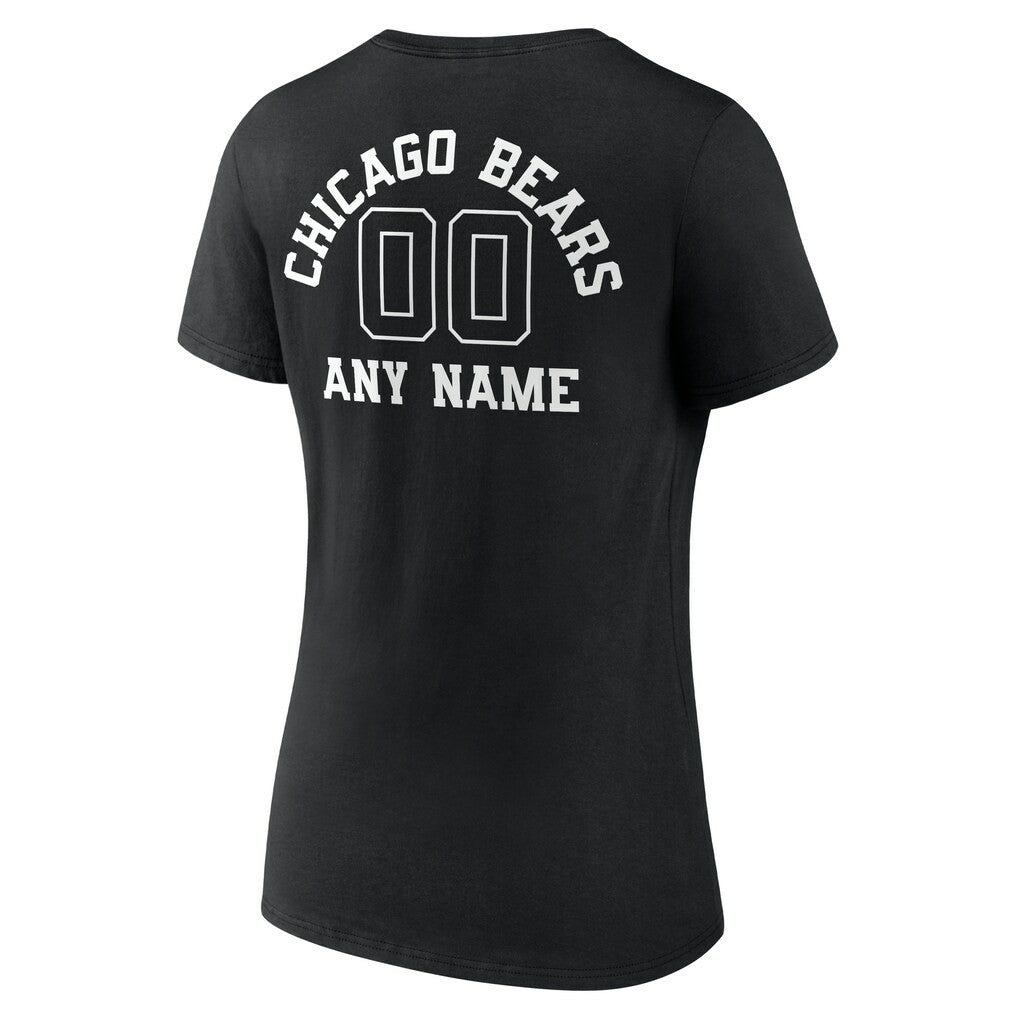 Chicago Bears Women's Personalized Name & Number Monochrome V-Neck T-Shirt | NFL Online