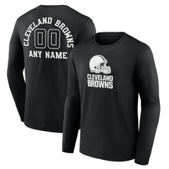 Cleveland Browns Personalized Name & Number Monochrome Long Sleeve T-Shirt | NFL Hot