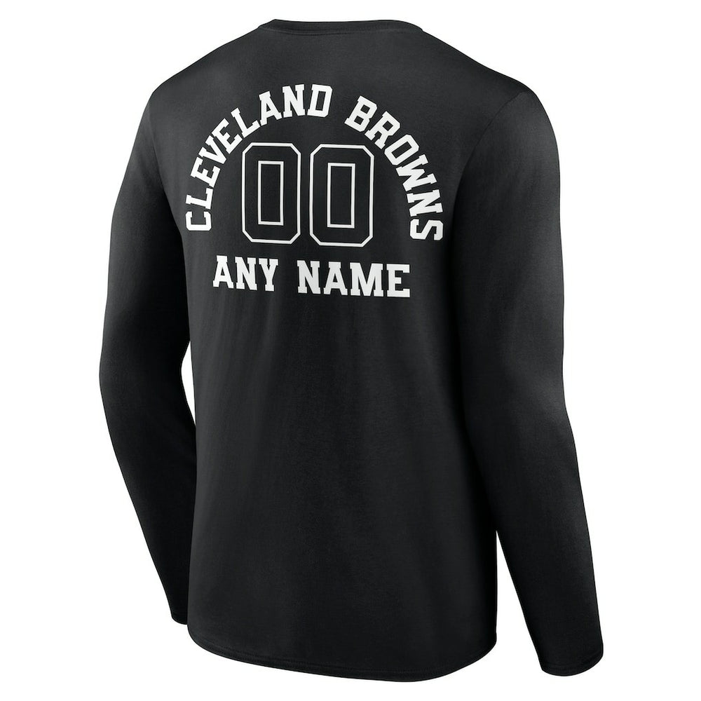 Cleveland Browns Personalized Name & Number Monochrome Long Sleeve T-Shirt | NFL Hot