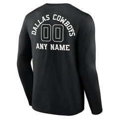 Dallas Cowboys Personalized Name & Number Monochrome Long Sleeve T-Shirt | NFL Sale