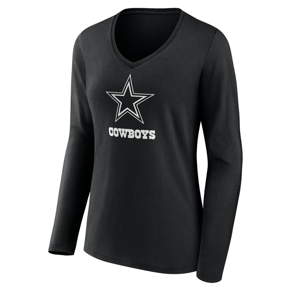 Dallas Cowboys Women's Personalized Name & Number Monochrome Long Sleeve V-Neck T-Shirt | NFL Online