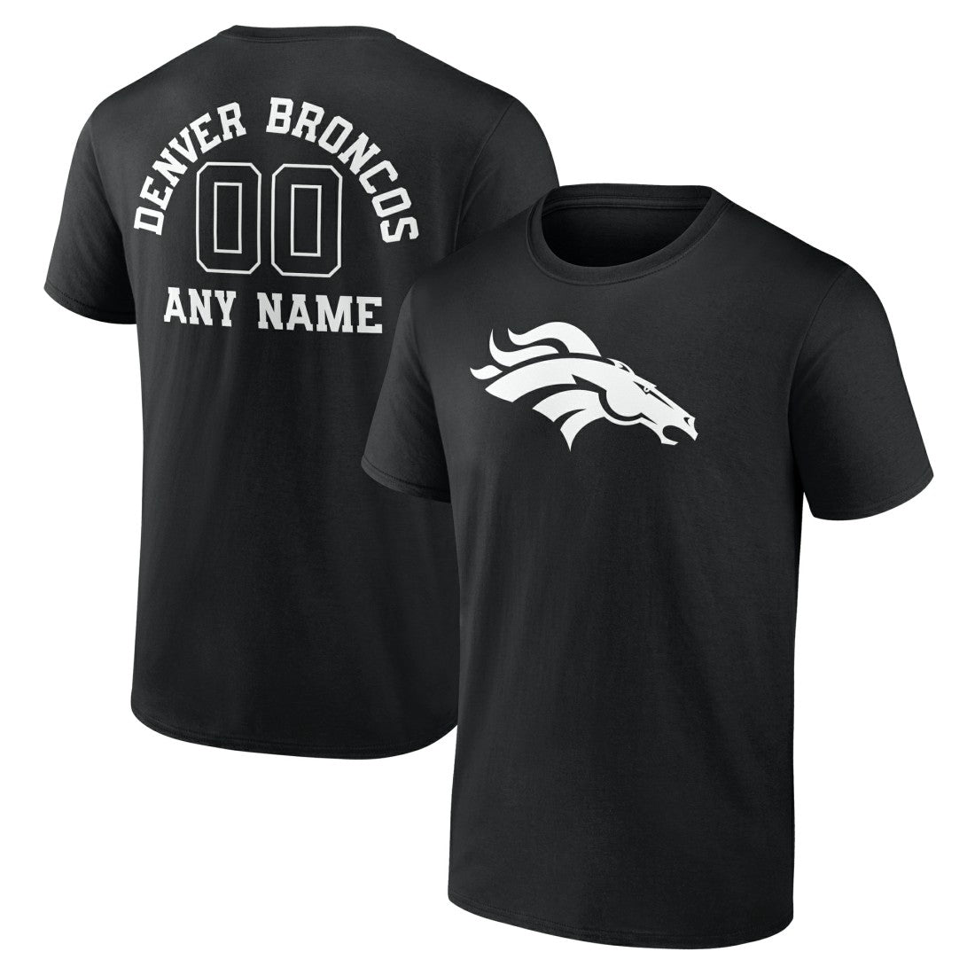 Denver Broncos Personalized Name & Number Monochrome T-Shirt | NFL Hot