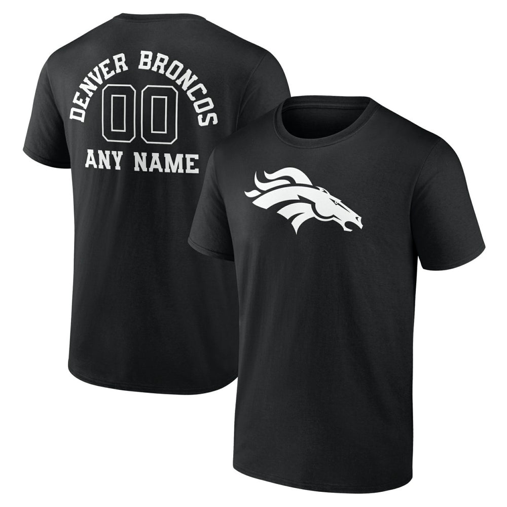 Denver Broncos Personalized Name & Number Monochrome T-Shirt | NFL Hot
