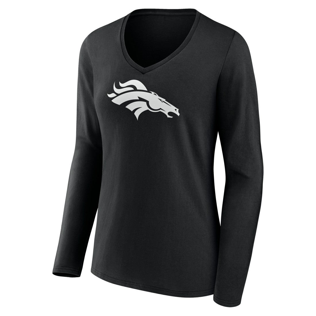 Denver Broncos Women's Personalized Name & Number Monochrome Long Sleeve V-Neck T-Shirt | NFL Sale