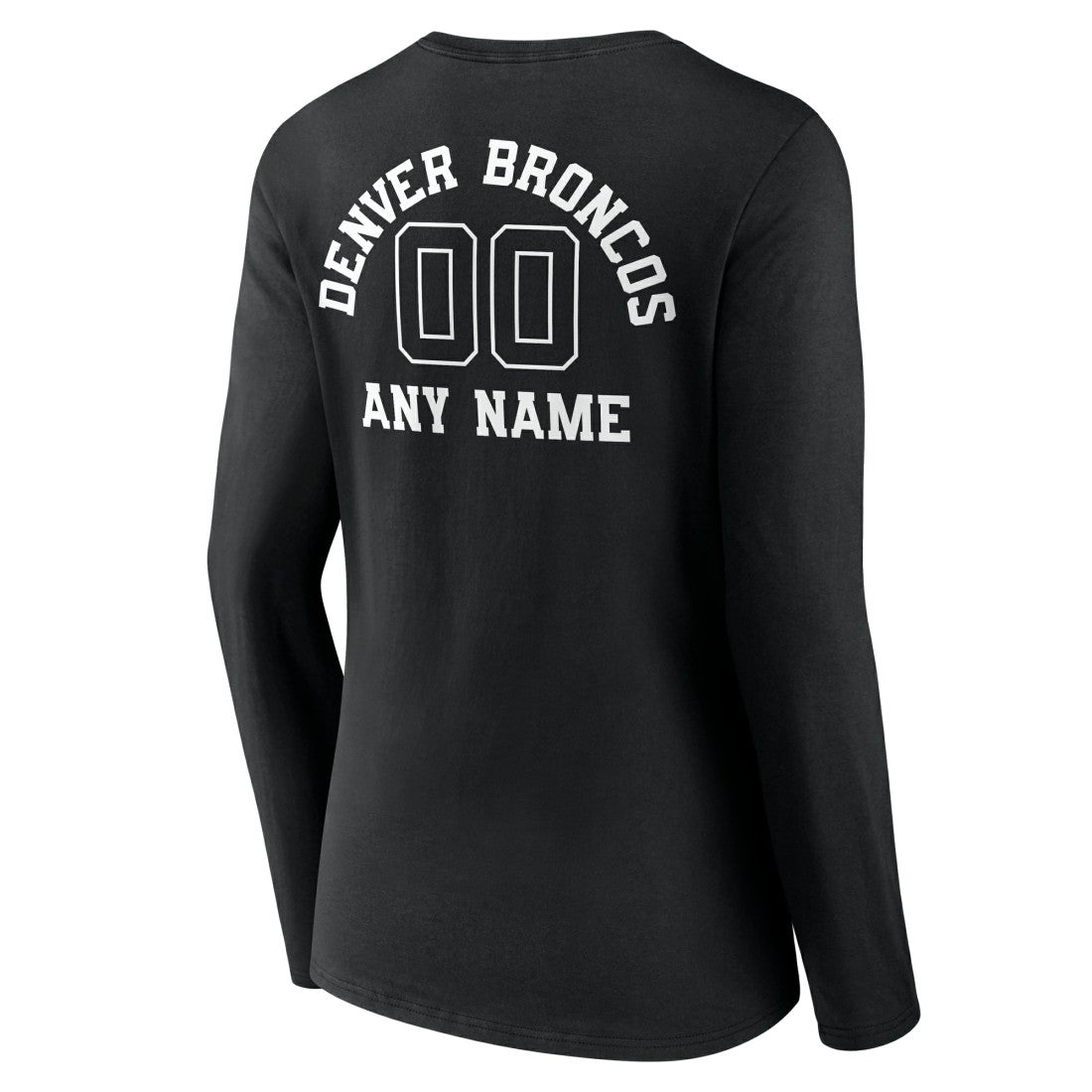 Denver Broncos Women's Personalized Name & Number Monochrome Long Sleeve V-Neck T-Shirt | NFL Sale