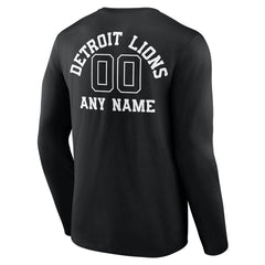Detroit Lions Personalized Name & Number Monochrome Long Sleeve T-Shirt | NFL On sale