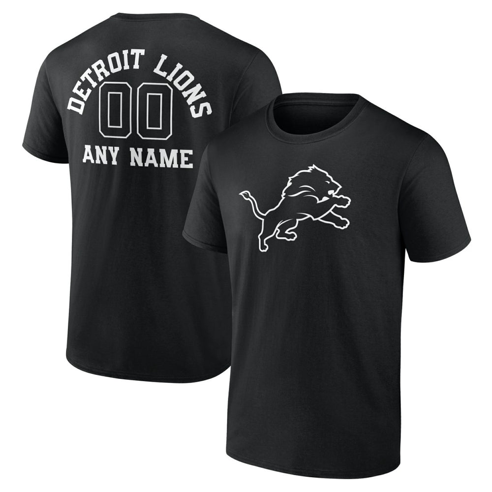 Detroit Lions Personalized Name & Number Monochrome T-Shirt | NFL Near me