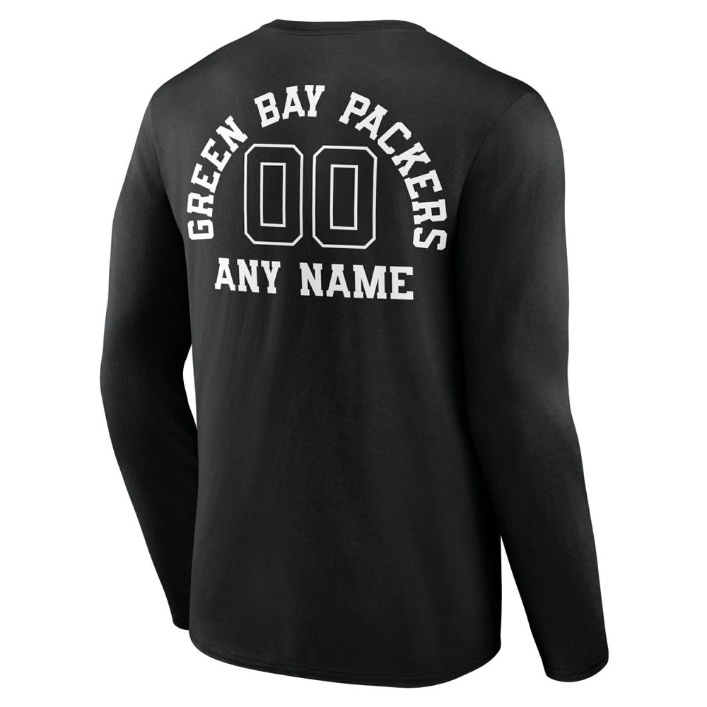 Green Bay Packers Personalized Name & Number Monochrome Long Sleeve T-Shirt | NFL Outlet