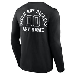 Green Bay Packers Personalized Name & Number Monochrome Long Sleeve T-Shirt | NFL Outlet