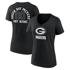 Green Bay Packers Women's Personalized Name & Number Monochrome V-Neck T-Shirt | NFL Online