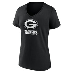 Green Bay Packers Women's Personalized Name & Number Monochrome V-Neck T-Shirt | NFL Online