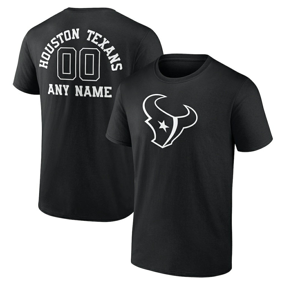 Houston Texans Personalized Name & Number Monochrome T-Shirt | NFL Sale