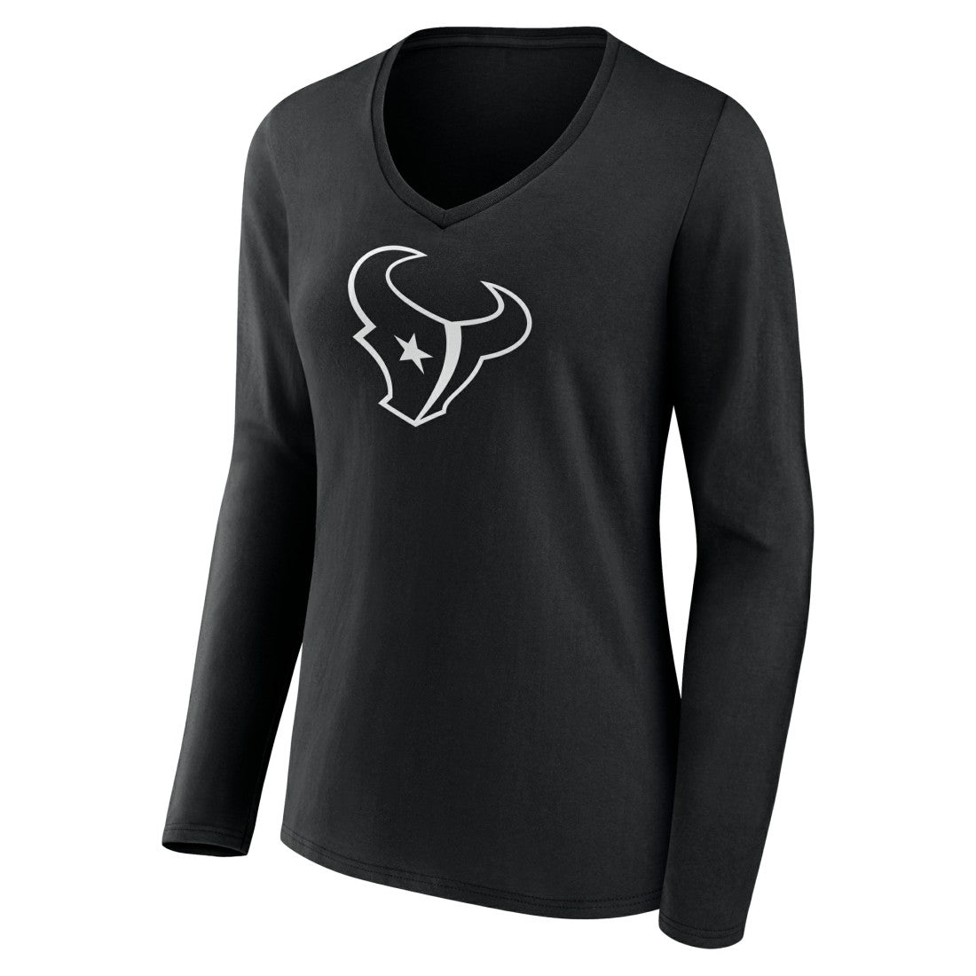 Houston Texans Women's Personalized Name & Number Monochrome Long Sleeve V-Neck T-Shirt | NFL On sale