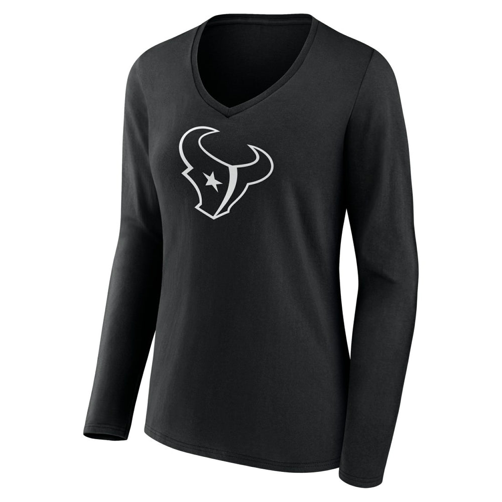 Houston Texans Women's Personalized Name & Number Monochrome Long Sleeve V-Neck T-Shirt | NFL On sale